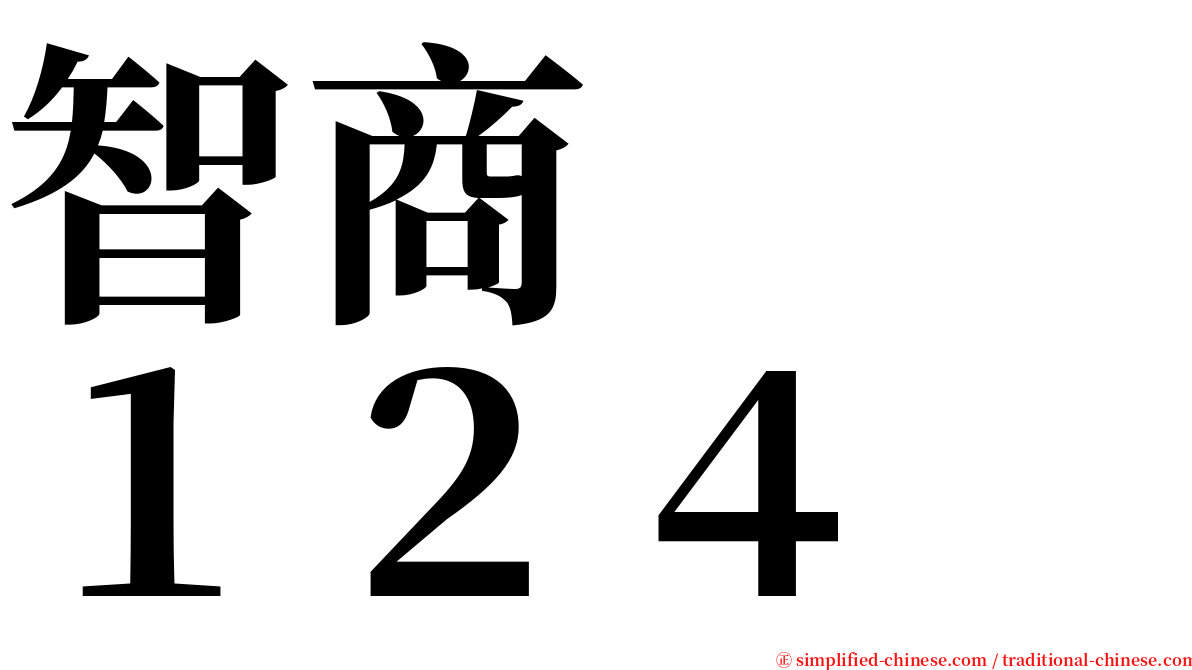 智商　　１２４ serif font